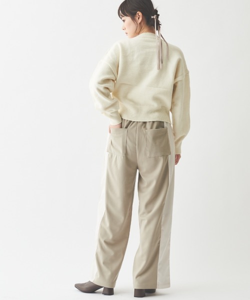 paravion（パラビオン）の「【ZOZOTOWN限定】異素材切替ライントラックパンツ（スラックス・レディース・グレイッシュベージュ/ブラウン/チャコールグレー・FREE）」の6枚目の写真