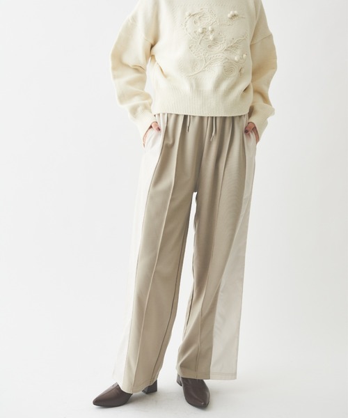 paravion（パラビオン）の「【ZOZOTOWN限定】異素材切替ライントラックパンツ（スラックス・レディース・グレイッシュベージュ/ブラウン/チャコールグレー・FREE）」の10枚目の写真