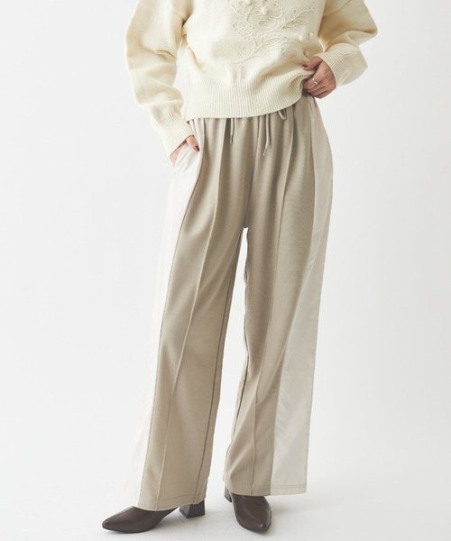 paravion（パラビオン）の「【ZOZOTOWN限定】異素材切替ライントラックパンツ（スラックス・レディース・グレイッシュベージュ/ブラウン/チャコールグレー・FREE）」の11枚目の写真