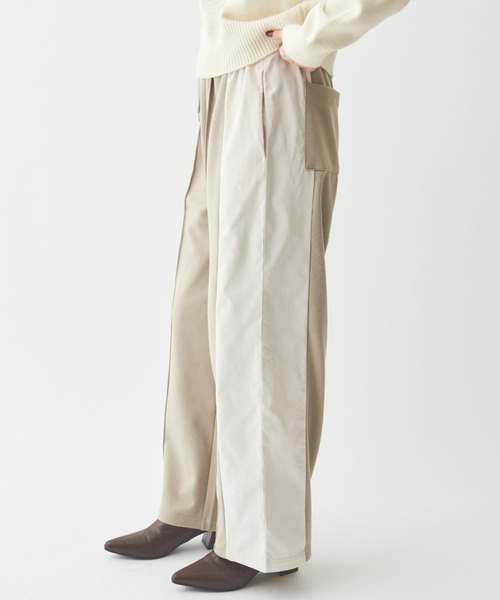 paravion（パラビオン）の「【ZOZOTOWN限定】異素材切替ライントラックパンツ（スラックス・レディース・グレイッシュベージュ/ブラウン/チャコールグレー・FREE）」の12枚目の写真