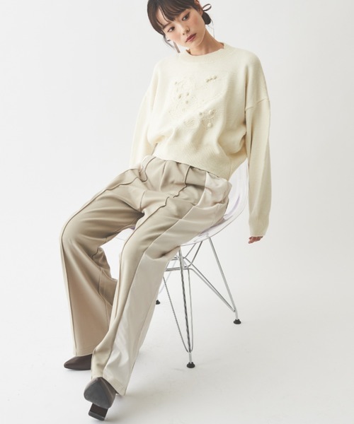 paravion（パラビオン）の「【ZOZOTOWN限定】異素材切替ライントラックパンツ（スラックス・レディース・グレイッシュベージュ/ブラウン/チャコールグレー・FREE）」の15枚目の写真