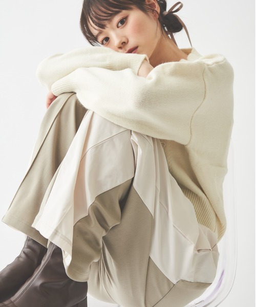 paravion（パラビオン）の「【ZOZOTOWN限定】異素材切替ライントラックパンツ（スラックス・レディース・グレイッシュベージュ/ブラウン/チャコールグレー・FREE）」の18枚目の写真