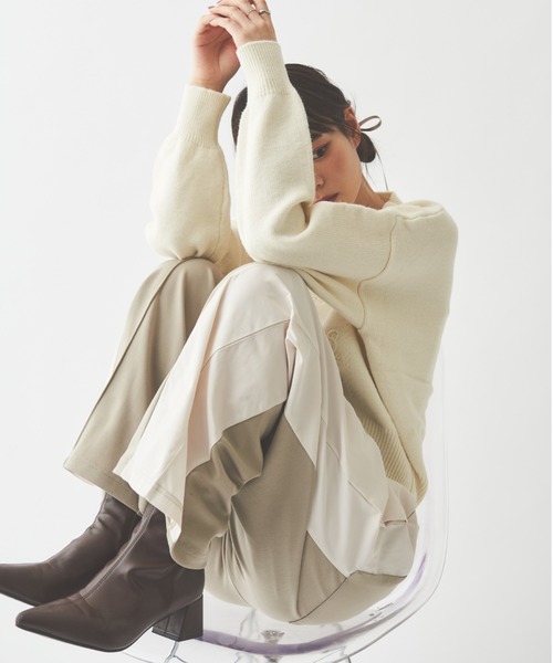 paravion（パラビオン）の「【ZOZOTOWN限定】異素材切替ライントラックパンツ（スラックス・レディース・グレイッシュベージュ/ブラウン/チャコールグレー・FREE）」の19枚目の写真