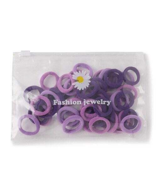 PINK-latte（ピンクラテ）の「ポーチ付きヘアゴムセット（その他ヘアアクセサリー・キッズ・ベビーピンク/ライトブルー/イエロー系その他/グリーン系/ライトパープル・00）」の3枚目の写真