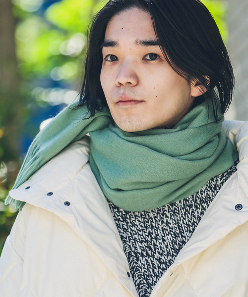 URBAN RESEARCH Sonny Label（アーバンリサーチサニーレーベル）の「ウールカシミヤワイドマフラー（マフラー・メンズ・グリーン/オレンジ/ベージュ系その他/ブラウン系その他/アイボリー/チャコールグレー/ブルー系その他・ONE）」の18枚目の写真