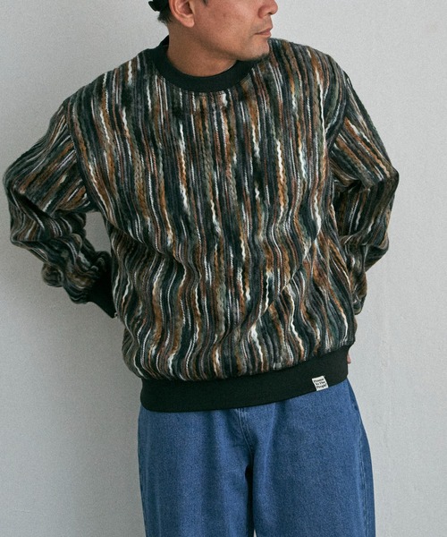 NO NEED(ノーニード)の「リバーシブルニードルプルオーバー(スウェット・メンズ・ネイビー/ブラウン/グリーン・M/L)」の2枚目の写真