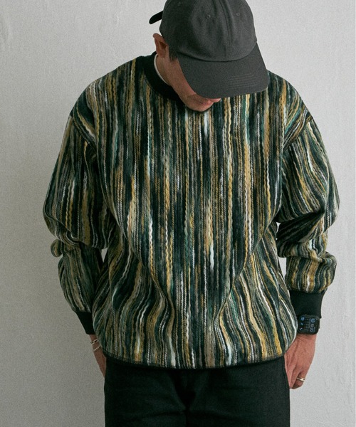 NO NEED(ノーニード)の「リバーシブルニードルプルオーバー(スウェット・メンズ・ネイビー/ブラウン/グリーン・M/L)」の3枚目の写真