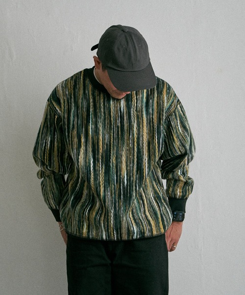 NO NEED(ノーニード)の「リバーシブルニードルプルオーバー(スウェット・メンズ・ネイビー/ブラウン/グリーン・M/L)」の5枚目の写真