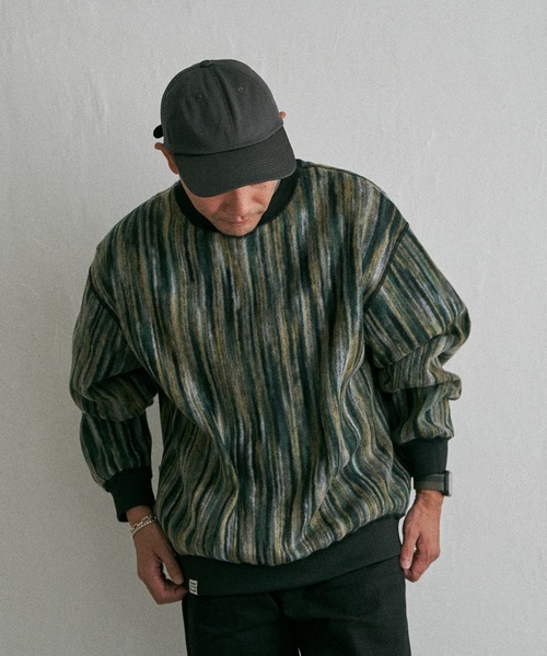 NO NEED(ノーニード)の「リバーシブルニードルプルオーバー(スウェット・メンズ・ネイビー/ブラウン/グリーン・M/L)」の7枚目の写真