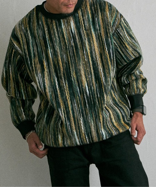 NO NEED(ノーニード)の「リバーシブルニードルプルオーバー(スウェット・メンズ・ネイビー/ブラウン/グリーン・M/L)」の4枚目の写真