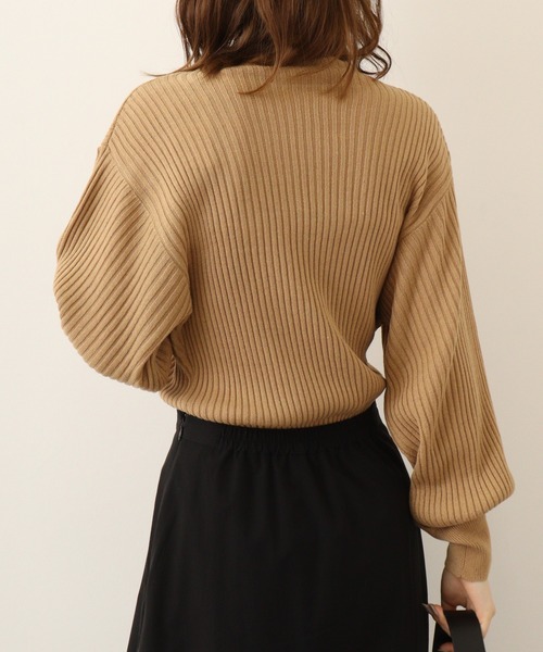atONE(アットワン)の「atONE 袖ポワンリブニットトップス(ニット/セーター・レディース・ブラック/ベージュ/オフホワイト・LL~3L/4L~5L/M~L)」の14枚目の写真