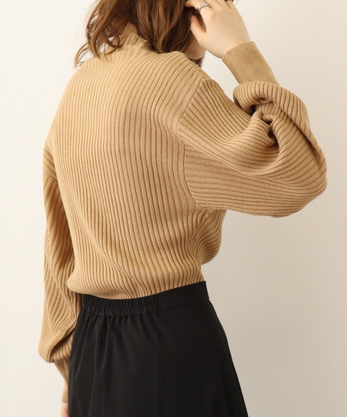 atONE(アットワン)の「atONE 袖ポワンリブニットトップス(ニット/セーター・レディース・ブラック/ベージュ/オフホワイト・LL~3L/4L~5L/M~L)」の15枚目の写真