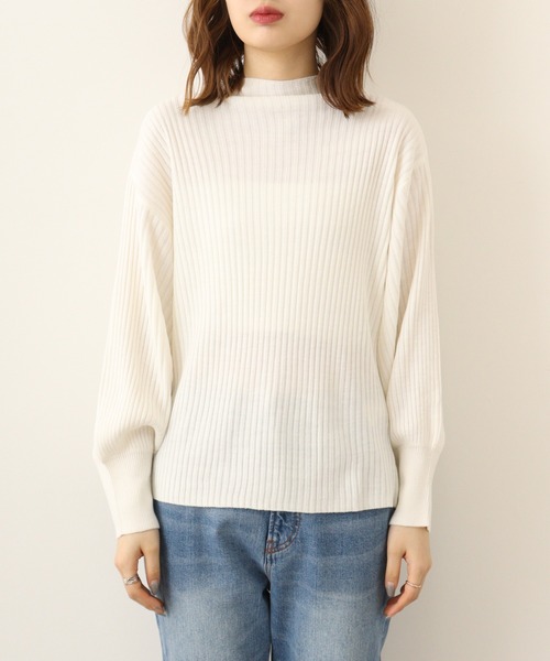atONE(アットワン)の「atONE 袖ポワンリブニットトップス(ニット/セーター・レディース・ブラック/ベージュ/オフホワイト・LL~3L/4L~5L/M~L)」の12枚目の写真