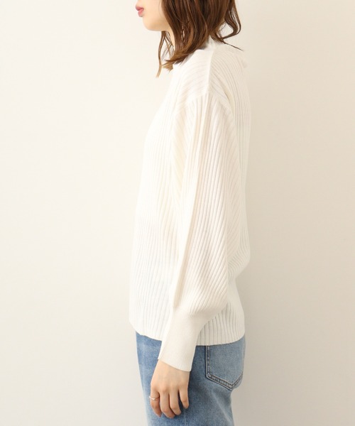 atONE(アットワン)の「atONE 袖ポワンリブニットトップス(ニット/セーター・レディース・ブラック/ベージュ/オフホワイト・LL~3L/4L~5L/M~L)」の11枚目の写真