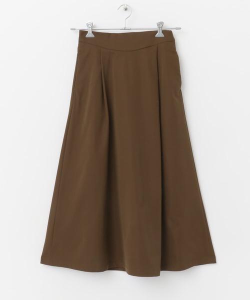 URBAN RESEARCH DOORS(アーバンリサーチドアーズ)の「『UR TECH POLIsh POLI』タックフレアロングスカート(スカート・レディース・ブラック/ブラウン系その他・MEDIUM)」の5枚目の写真