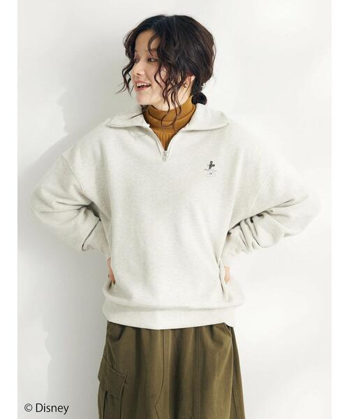 CRAFT STANDARD BOUTIQUE（クラフトスタンダードブティック）の「【Disney】Half　Zip　Sweat（スウェット・レディース・オートミール/杢グレー・FREE）」の6枚目の写真