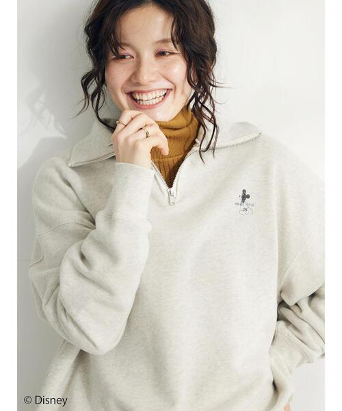 CRAFT STANDARD BOUTIQUE（クラフトスタンダードブティック）の「【Disney】Half　Zip　Sweat（スウェット・レディース・オートミール/杢グレー・FREE）」の9枚目の写真