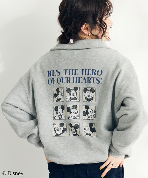 CRAFT STANDARD BOUTIQUE（クラフトスタンダードブティック）の「【Disney】Half　Zip　Sweat（スウェット・レディース・オートミール/杢グレー・FREE）」の2枚目の写真