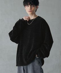 モールジャガードリーフパターンクルーネックプルオーバー