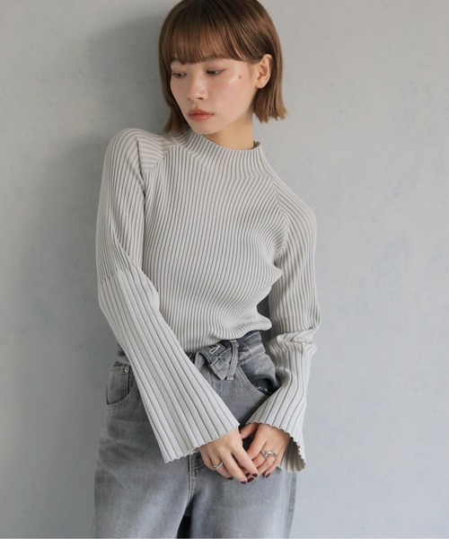 cheriella(シェリエラ)の「【cheriella】WEB限定配色二重臼リブニット WEB LIMITED CONTRAST DOUBLE RIB KNIT(ニット/セーター・レディース・チャコールグレー/ライトグレー/ブルー/グリーン・M)」の20枚目の写真