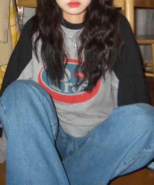 SHEPP（シープ）の「オーバーサイズ ワッフル プリント ラグランロンT（Tシャツ/カットソー・レディース・グレー・L/M）」の21枚目の写真