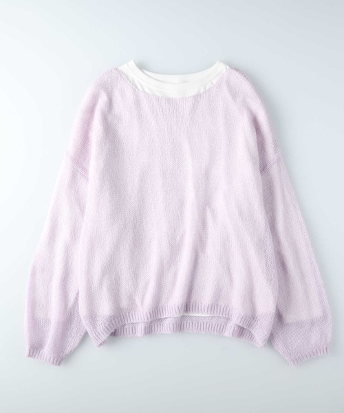 HONEYSUCKLE ROSE（ハニーサックルローズ）の「【HONEYSUCKLE ROSE】モヘヤライクニットレイヤード（ニット/セーター・レディース・グレー/ブルー/ピンク・MEDIUM/LARGE）」の13枚目の写真