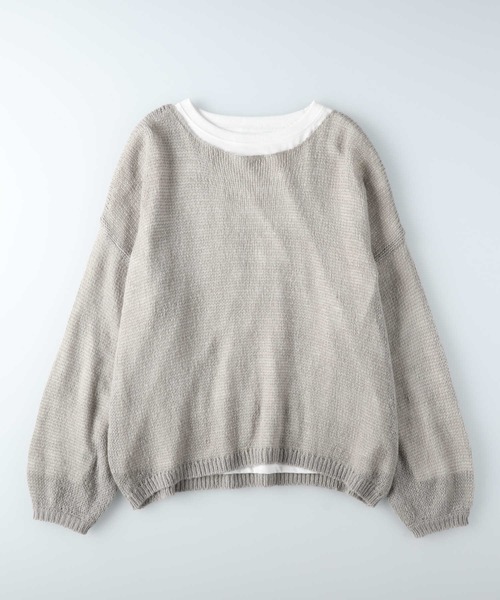 HONEYSUCKLE ROSE（ハニーサックルローズ）の「【HONEYSUCKLE ROSE】モヘヤライクニットレイヤード（ニット/セーター・レディース・グレー/ブルー/ピンク・MEDIUM/LARGE）」の20枚目の写真