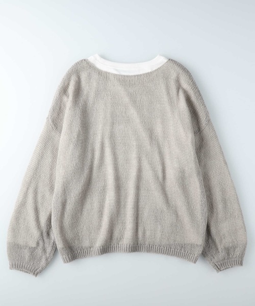 HONEYSUCKLE ROSE（ハニーサックルローズ）の「【HONEYSUCKLE ROSE】モヘヤライクニットレイヤード（ニット/セーター・レディース・グレー/ブルー/ピンク・MEDIUM/LARGE）」の14枚目の写真