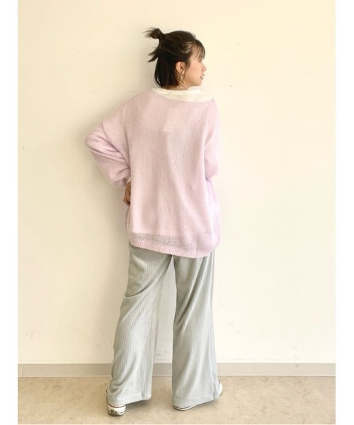 HONEYSUCKLE ROSE（ハニーサックルローズ）の「【HONEYSUCKLE ROSE】モヘヤライクニットレイヤード（ニット/セーター・レディース・グレー/ブルー/ピンク・MEDIUM/LARGE）」の6枚目の写真