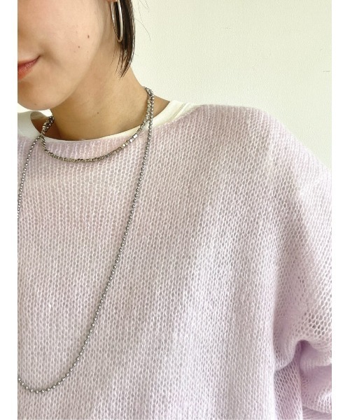 HONEYSUCKLE ROSE（ハニーサックルローズ）の「【HONEYSUCKLE ROSE】モヘヤライクニットレイヤード（ニット/セーター・レディース・グレー/ブルー/ピンク・MEDIUM/LARGE）」の10枚目の写真