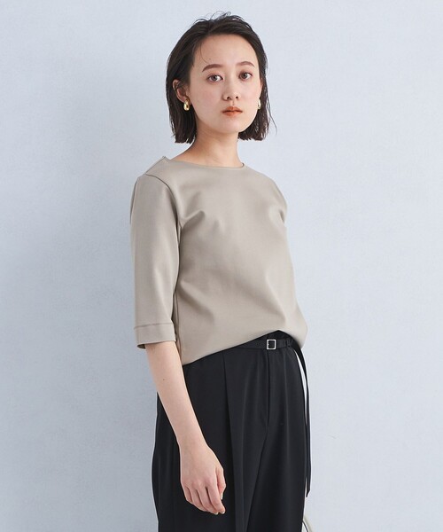 green label relaxing（グリーンレーベルリラクシング）の「COMFY ポンチ ボートネック プルオーバー カットソー（Tシャツ/カットソー・レディース・オフホワイト/ライトブルー/ブラック/モカ・FREE）」の10枚目の写真