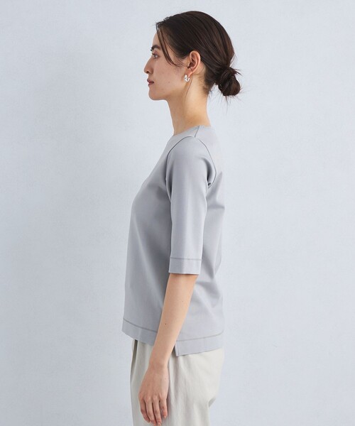 green label relaxing（グリーンレーベルリラクシング）の「COMFY ポンチ ボートネック プルオーバー カットソー（Tシャツ/カットソー・レディース・オフホワイト/ライトブルー/ブラック/モカ・FREE）」の12枚目の写真