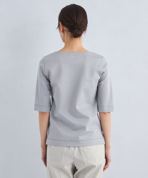 green label relaxing（グリーンレーベルリラクシング）の「COMFY ポンチ ボートネック プルオーバー カットソー（Tシャツ/カットソー・レディース・オフホワイト/ライトブルー/ブラック/モカ・FREE）」の13枚目の写真