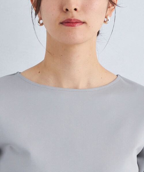 green label relaxing（グリーンレーベルリラクシング）の「COMFY ポンチ ボートネック プルオーバー カットソー（Tシャツ/カットソー・レディース・オフホワイト/ライトブルー/ブラック/モカ・FREE）」の14枚目の写真