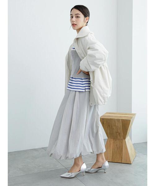 Te chichi(テチチ)の「スタンドリブミドル丈中綿ブルゾン(ブルゾン・レディース・チャコールグレー/オフホワイト/カーキ・F)」の16枚目の写真