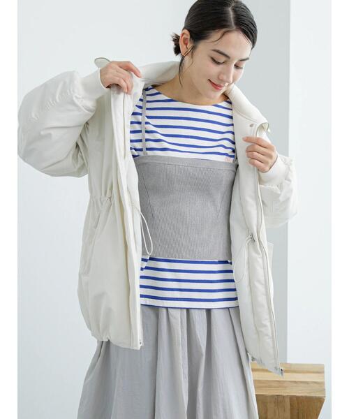 Te chichi(テチチ)の「スタンドリブミドル丈中綿ブルゾン(ブルゾン・レディース・チャコールグレー/オフホワイト/カーキ・F)」の17枚目の写真