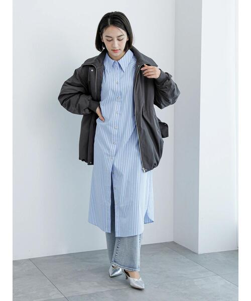 Te chichi(テチチ)の「スタンドリブミドル丈中綿ブルゾン(ブルゾン・レディース・チャコールグレー/オフホワイト/カーキ・F)」の18枚目の写真