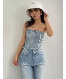 GYDA | フリンジデニムベアトップス(チューブトップ)