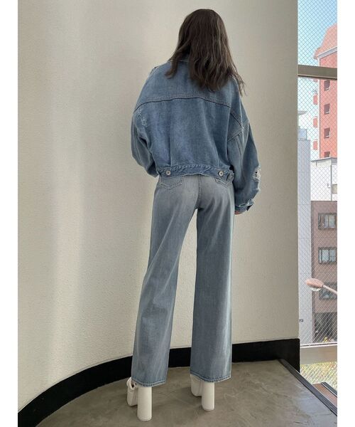 GYDA（ジェイダ）の「フリンジデニムベアトップス（チューブトップ・レディース・ブルー/ライトブルー・FREE）」の13枚目の写真