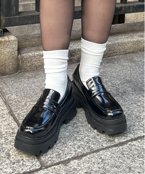 prose verse（プロズヴェール）の「トラックソール厚底ローファー（ローファー・レディース・ブラック・X-LARGE/LARGE/MEDIUM/SMALL）」の4枚目の写真