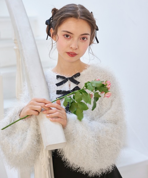 ✨新品タグ付き✨ エムズグレイシー 定番 リボン ボレロ カーディガン　白　38 エムズグレイシー カーディガン通販 | 中古ブランド古着 | ビープライス