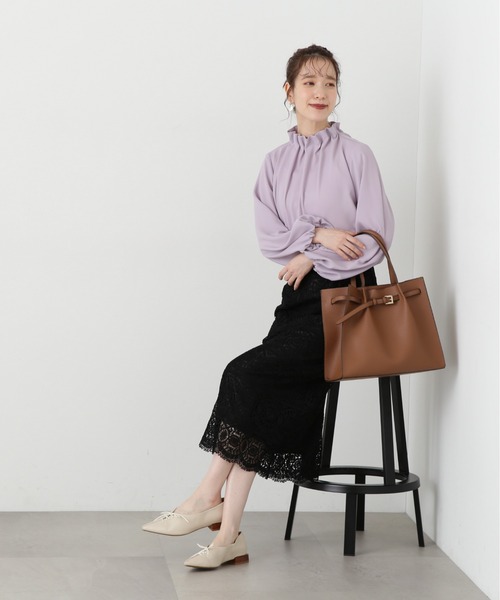 N.（N. Natural Beauty Basic）（エヌエヌナチュラルビューティーベーシック）の「◆フロントベルトＡ４トートバッグ（トートバッグ・レディース・キャメル/ブラック・ﾌﾘ-）」の3枚目の写真