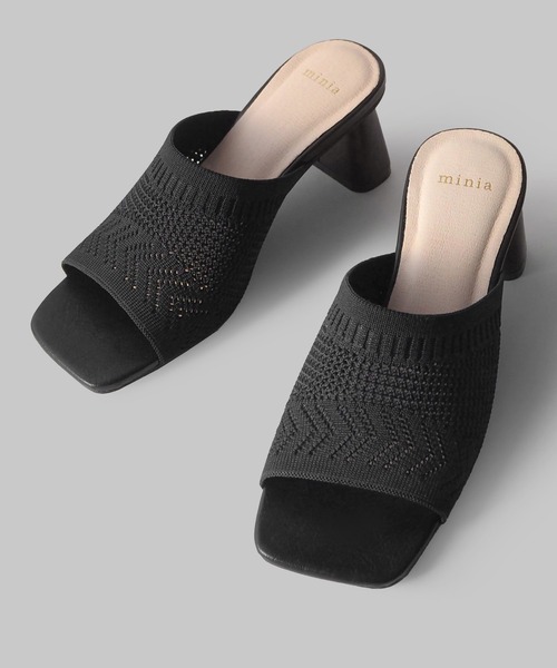 minia（ミニア）の「ニットミュール（サンダル・レディース・アイボリー/ブラック/ブラウン・S/M/L/LL）」の3枚目の写真