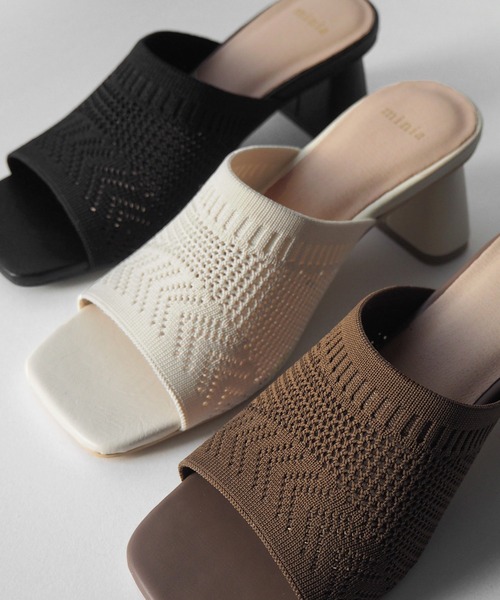 minia（ミニア）の「ニットミュール（サンダル・レディース・アイボリー/ブラック/ブラウン・S/M/L/LL）」の17枚目の写真