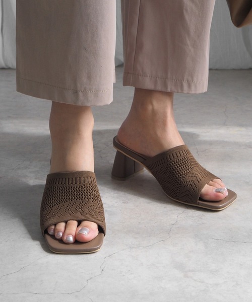 minia（ミニア）の「ニットミュール（サンダル・レディース・アイボリー/ブラック/ブラウン・S/M/L/LL）」の9枚目の写真