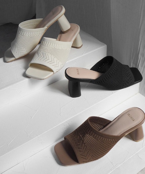 minia（ミニア）の「ニットミュール（サンダル・レディース・アイボリー/ブラック/ブラウン・S/M/L/LL）」の16枚目の写真