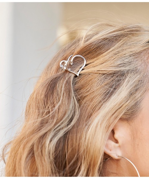 anap mimpi(アナップミンピ)の「2SET メタル ハート ミニヘアクリップ(バレッタ/ヘアクリップ・レディース・シルバー/ゴールド・FREE)」の3枚目の写真