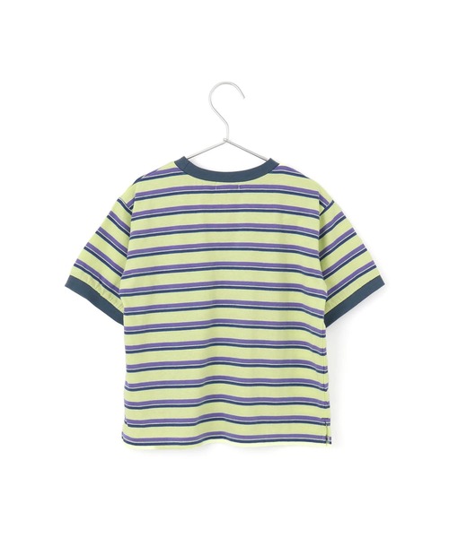 セール】ポケット付きマルチボーダー半袖Tシャツ□80～140cm（T