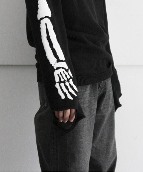 kudos（クードス）の「kudos skeleton knit pullover（ニット/セーター・メンズ・ブラック・FREE）」の5枚目の写真
