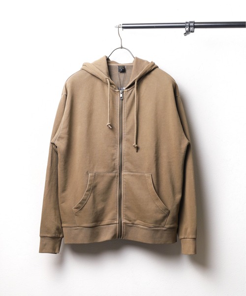 B.I.D.（ビーアイディー）の「《ピグメント加工 裏毛スウェットZIPパーカー（パーカー・メンズ・ブラック/ブルー/サンドベージュ・MEDIUM/LARGE）」の3枚目の写真